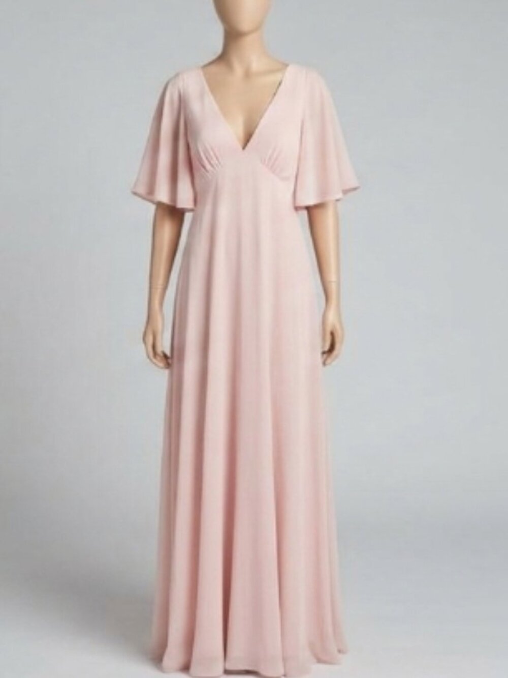 Show Me Your Mumu Faye Flutter Maxi Dress - Dusty Blush Crisp